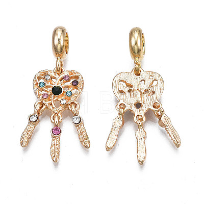 Rack Plating Alloy European Dangle Charms MPDL-N039-062LG-1