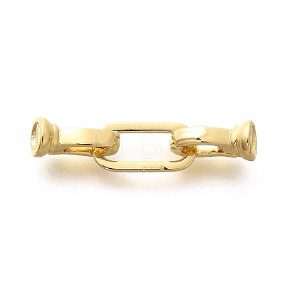 Rack Plating Brass Fold Over Clasps KK-H508-04G-1