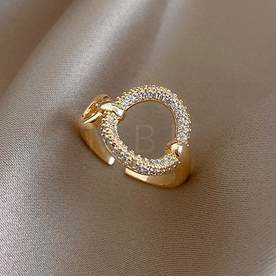 Alloy Pave Cubic Zirconia Cuff Rings for Womem WG5E118-01-1