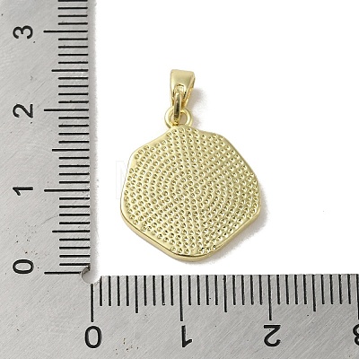 Brass Pave Shell Pendants KK-I708-14B-G-1