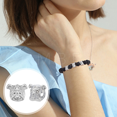12Pcs Alloy Puppy Beads FIND-OC0014-14P-1