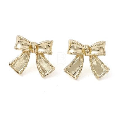 Bowknot Brass Stud Earrings EJEW-M245-11G-1