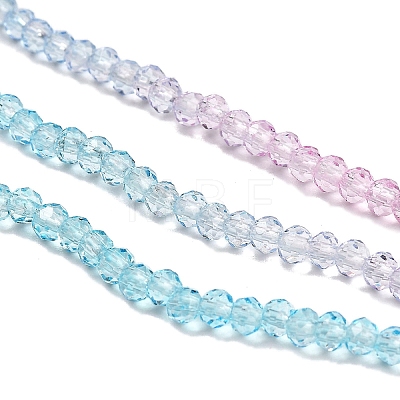 Transparent Painted Glass Beads Strands X-DGLA-A034-T1mm-A22-1