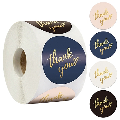 4 Colors Thank You Stickers Roll STIC-PW0006-017-1