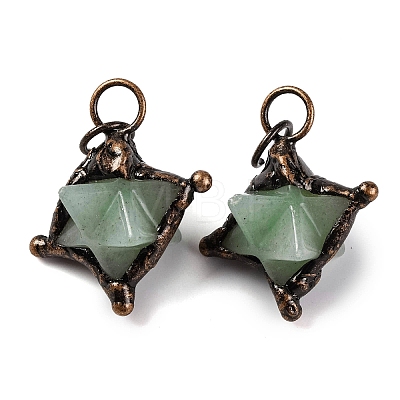 Natural Green Aventurine Merkaba Star Pendants G-C144-01R-05-1