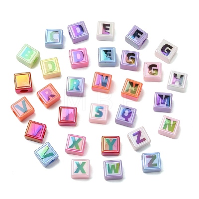 UV Plating Opaque Acrylic European Beads AC-CBA113D-01-1