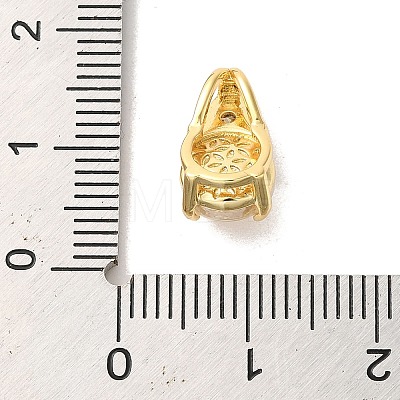 Brass Micro Pave Clear Cubic Zirconia Pendants KK-M278-06G-1