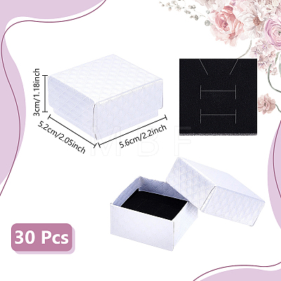 Rhombus Textured Cardboard Ring Storage Boxes CBOX-WH0005-05A-1