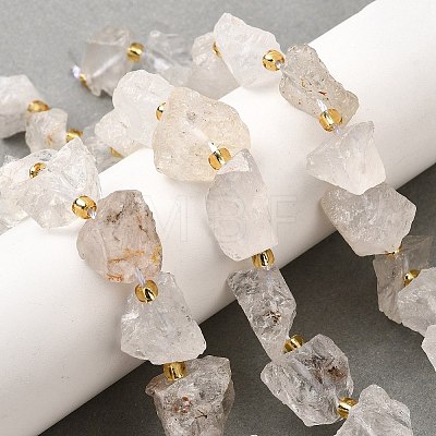 Raw Rough Natural Quartz Crystal Beads Strands G-Z087-A12-1