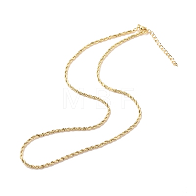 Brass Twist Rope Chains Necklace for Women NJEW-P265-15G-1