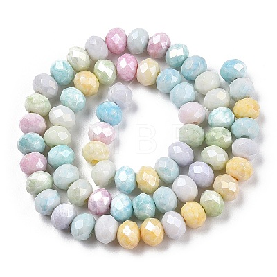 Faceted Electroplated Glass Beads Strands GLAA-C023-02-B01-1