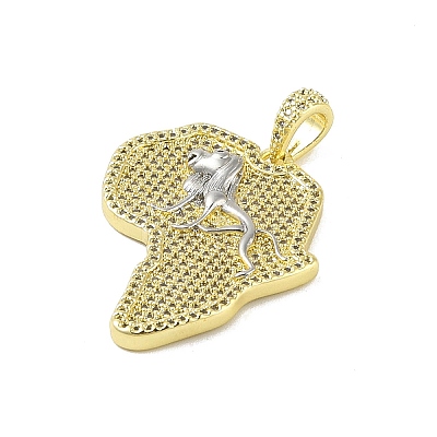 Brass Micro Pave Cubic Zirconia Pendants KK-E111-22G-1