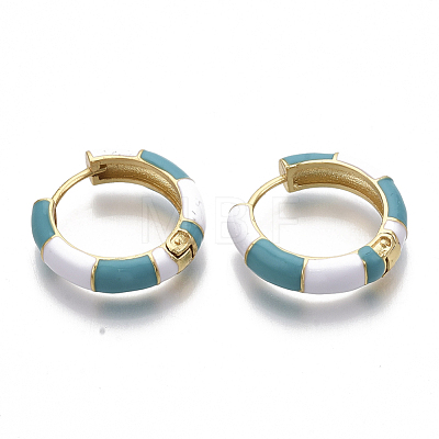 Brass Huggie Hoop Earrings EJEW-S209-08C-1