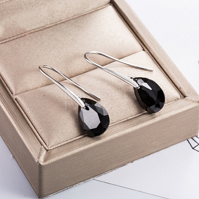 Platinum Tone Stainless Steel Dangle Earrings EJEW-EE0002-06B-1