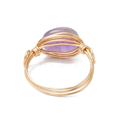 Oval Natural Amethyst & Amazonite & Rose Quartz & Citrine Finger Rings GG-CJ22AE-G-1