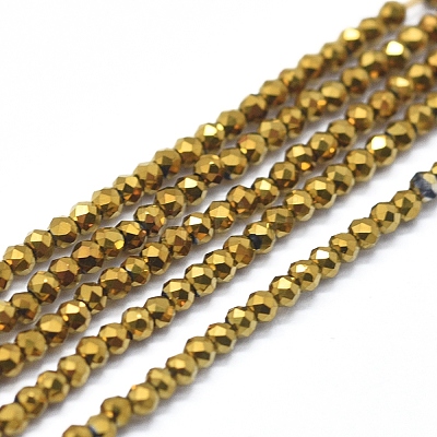 Electroplate Glass Beads Strands GLAA-F079-A-FP02-1