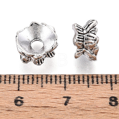 Buddhist Jewelry Findings Tibetan Style Alloy Lotus Double Sided Bead Caps PALLOY-O042-03-01-1