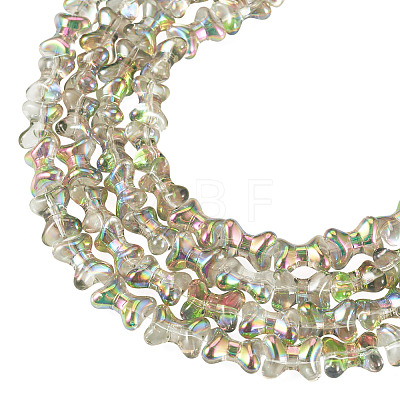 Electroplate Transparent Glass Beads Strands GLAA-TAC0028-009D-1