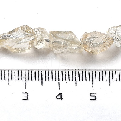 Raw Rough Natural Lemon Quartz Beads Strands G-P528-B08-01-1