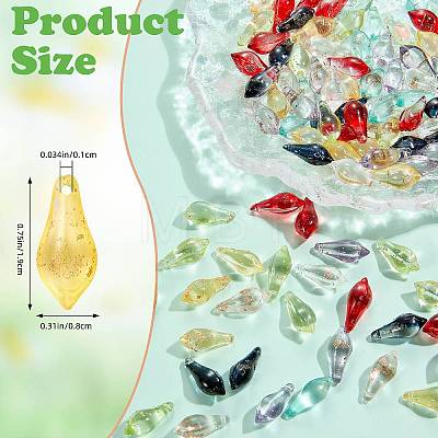 140Pcs 7 Colors Handmade Gold Sand Lampwork Beads LAMP-SZ0001-56-1