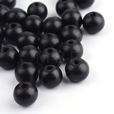 Dyed Natural Wood Beads WOOD-S662-9x10mm-06-1