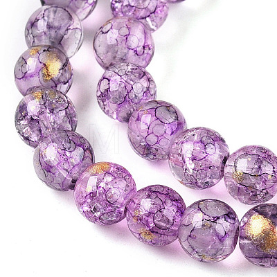Baking Paint Crackle Glass Bead Strands DGLA-R053-04P-A-1