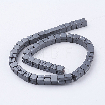 Non-magnetic Synthetic Hematite Beads Strands G-P341-41F-8x8mm-1