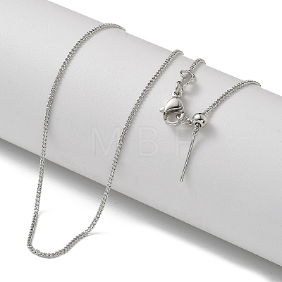 Brass Twisted Chain Necklaces NJEW-M083-01P-1