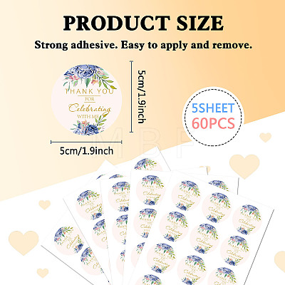 5 Sheets Round Dot PVC Waterproof Decorative Sticker Labels DIY-WH0481-09-1