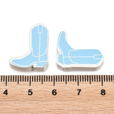 Printed Poplar Wood Beads WOOD-Z008-03A-1