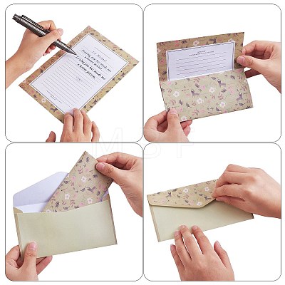 10 Sets 10 Colors Paper Envelopes & Letter Papers DIY-SZ0003-73-1