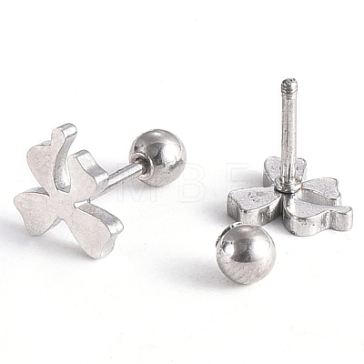 Tarnish Resistant 201 Stainless Steel Barbell Cartilage Earrings EJEW-R147-06-1