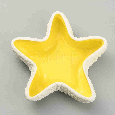 Starfish Shape Ceramic Jewelry Plate AJEW-WH0041-95A-1