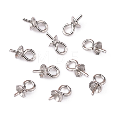 Stainless Steel Cup Pearl Peg Bails Pin Pendants STAS-P149-01P-1