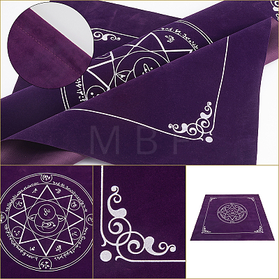 Star Pattern Square Velvet Tarot Tablecloth for Divination AJEW-WH0470-82C-1