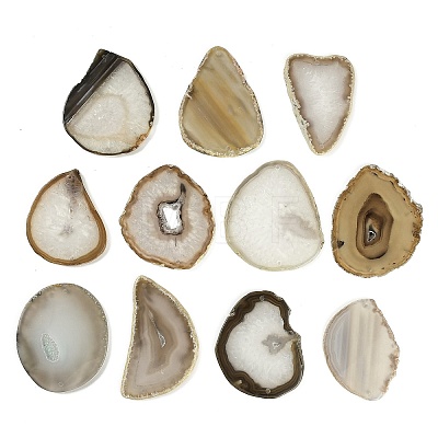 Natural Agate Nuggets Slice Links Connector Charms G-E022-M07-1