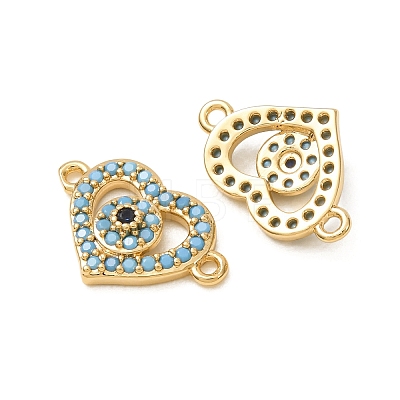 Brass Micro Pave Synthetic Turquoise Connector Charms GG-CBAE681-22G-1