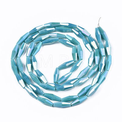 Electroplate Glass Beads Strands X-EGLA-S194-03A-A05-1