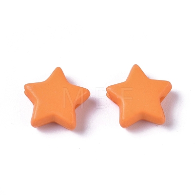 Opaque Acrylic Beads X-SACR-WH0002-07F-1