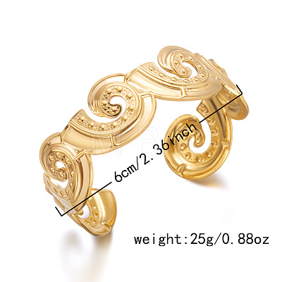 Ocean 304 Stainless Steel Open Cuff Bangles WG697CC-01-1