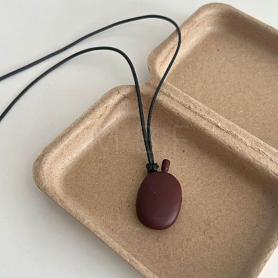Alloy Wine Pot Shaped Pendant Black Waxed Cord Adjustable Long Necklaces for Women WGDA634-03-1