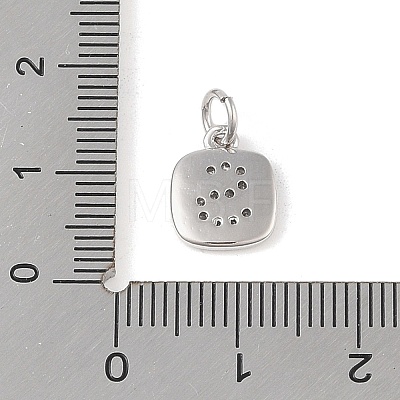 Rack Plating Brass Micro Pave CLear Cubic Zirconia Charms KK-E110-14P-S-1