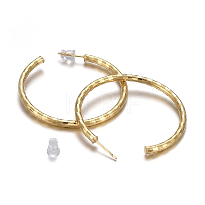 Brass Stud Earrings EJEW-L231-28G-1
