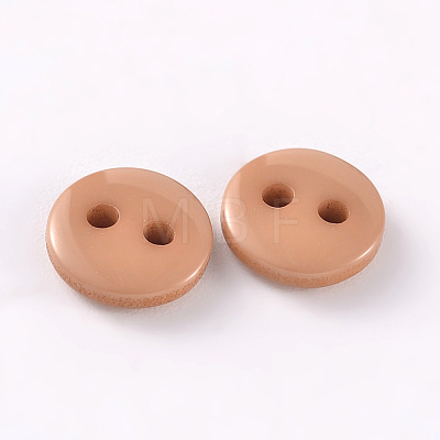 2-Hole Flat Round Resin Sewing Buttons for Costume Design BUTT-E119-20L-09-1