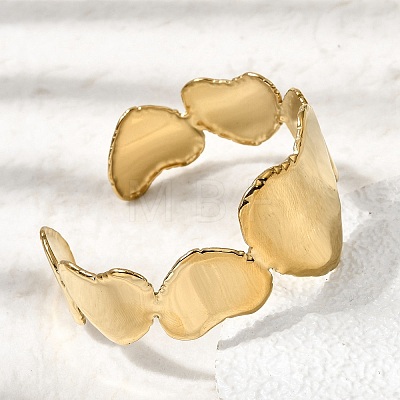 304 Stainless Steel Cuff Bangles for Women BJEW-Z177-01G-01-1