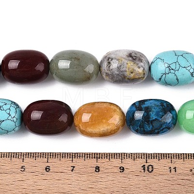 Natural & Synthetic Mixed Stone Beads Strands G-T142-70-1