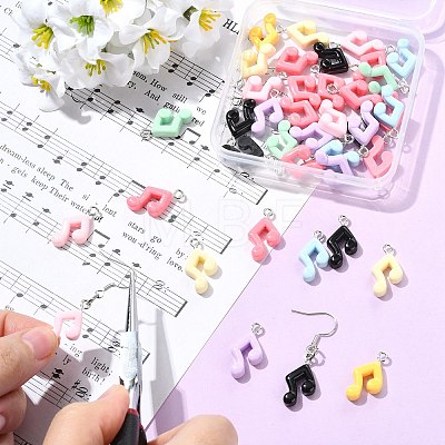 40Pcs Opaque Resin Pendants RESI-CJ0005-30-1