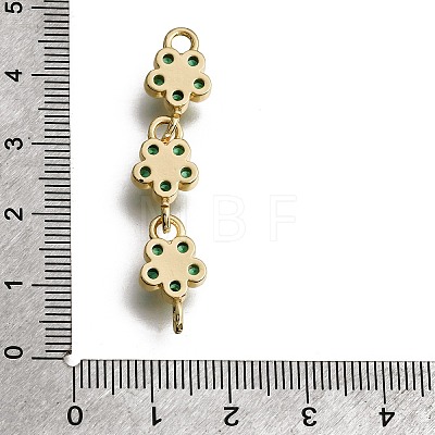 Brass Pave Cubic Zirconia Flower Connector Charms CU-E002-07G-03-1