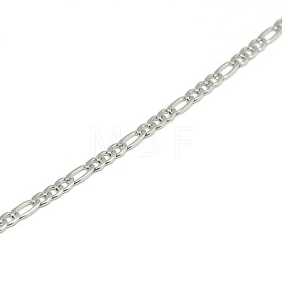 304 Stainless Steel Figaro Chain Necklace Making STAS-A028-N025P-1