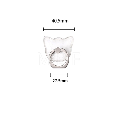 8Pcs 8 Styles Transparent Plastic Cell Phone Ring Holder AJEW-SZ0001-33P-1